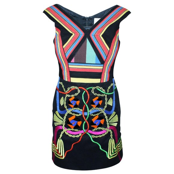 Peter Pilotto A-line mini-dress with unique details - size 4 US (8UK) - Picture 1 of 7